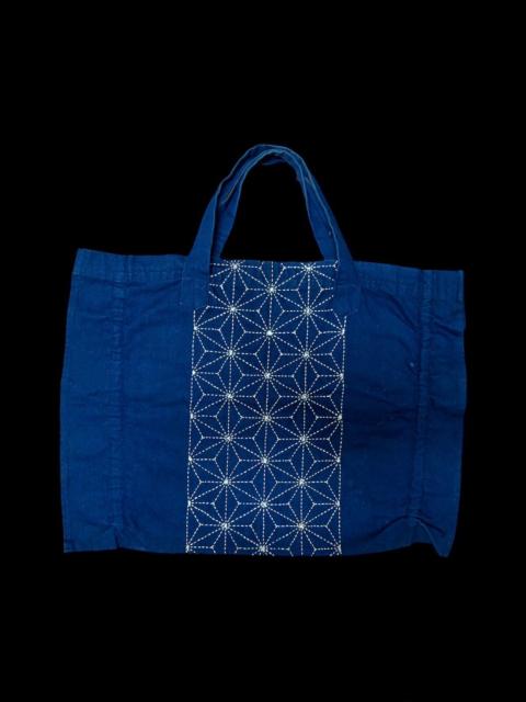 Other Designers Handmade Sashiko stitch indigo tote bag