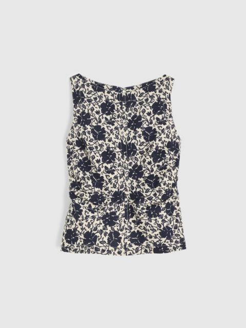 Madewell Cinched Boatneck Sleeveless Top in 100% Linen