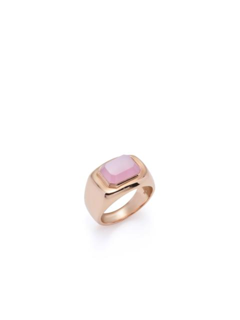 GABRIELA HEARST Large Ring in 18K Gold & Rose Quartz