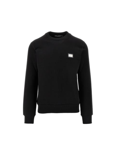 Dolce & Gabbana Dolce&Gabbana Logo Plate Crewneck Sweatshirt Black