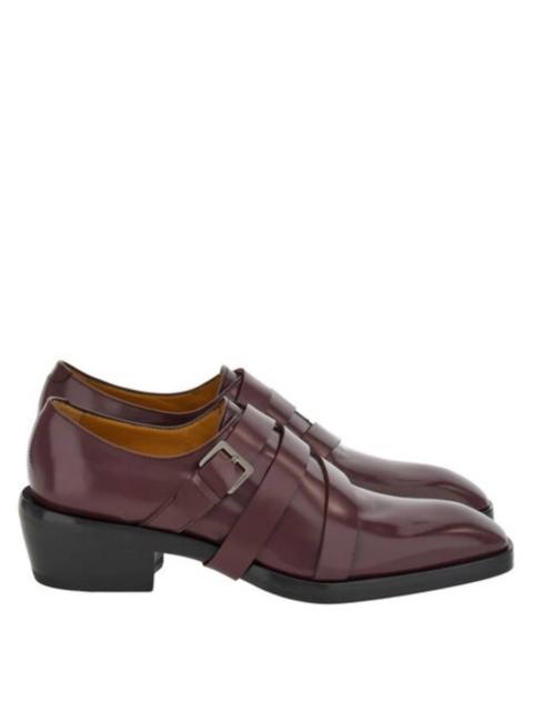 FERRAGAMO Ferragamo Forest Monk Strap Leather Shoes, Size 9 E