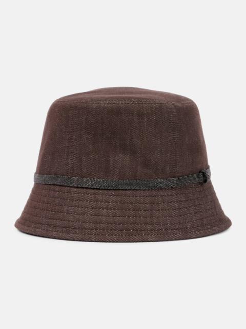 Brunello Cucinelli Monili denim bucket hat