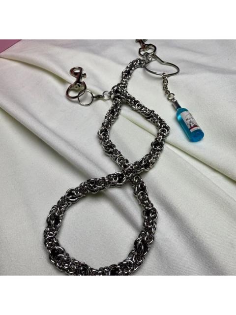 Other Designers Jewelry - Silver Link Chain with Black Accents - Keychain Necklace
