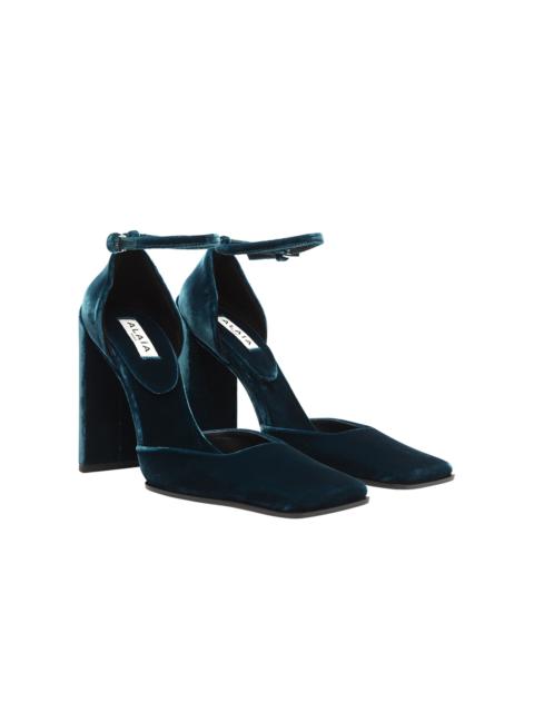 Alaïa Velvet d'Orsay Pumps blue
