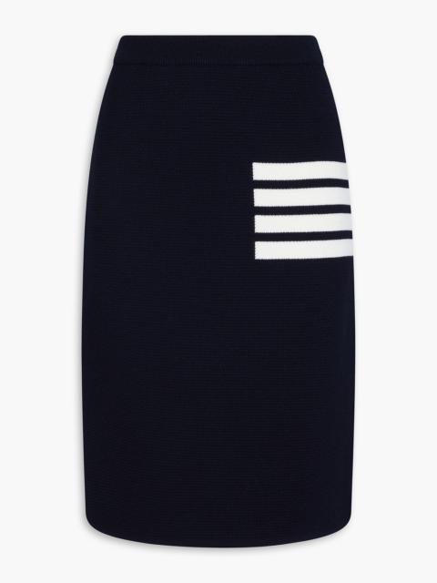 Thom Browne Striped waffle-knit wool-blend pencil skirt
