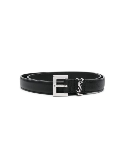 SAINT LAURENT Monogram square-buckle belt