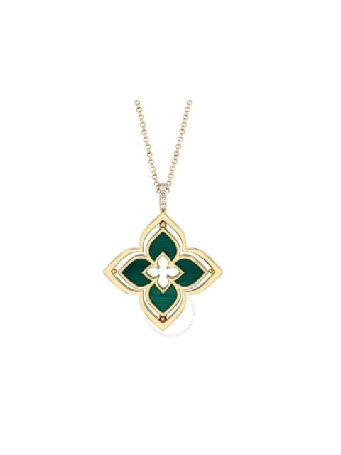 Roberto Coin - Roberto Coin Venetian Princess Pirouette Diamond Pave & Malachite Pendant in Yellow Gold, 17"