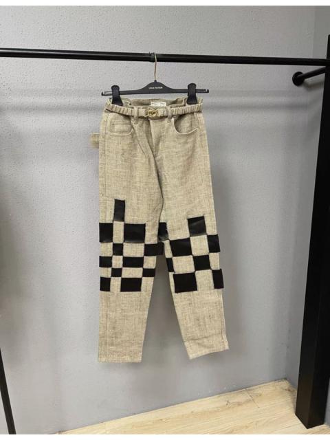 Bottega Veneta Bottega Veneta Leather Patch Accent Pants