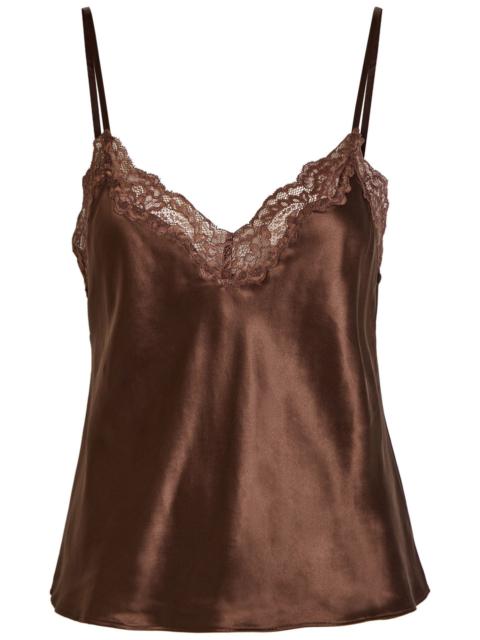 Reformation Reformation Teddy Lace-trim Silk Camisole top