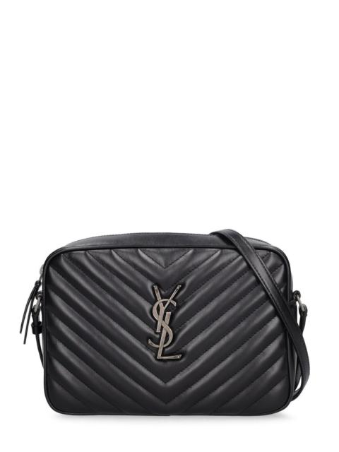 SAINT LAURENT YSL Lou Camera Black/Silver Leather Shoulder Bag New