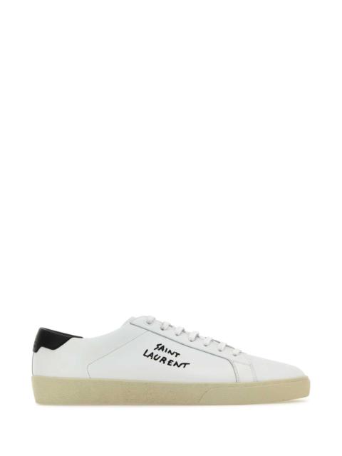 SAINT LAURENT Saint Laurent Men White Leather Court Sl/06 Sneakers