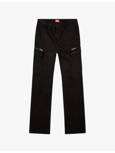Diesel P-Ye faded straight-leg cargo denim trousers