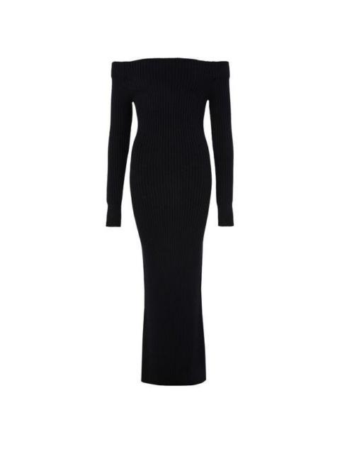 Max Mara MAX MARA Arnes Knit Maxi Black Wool Dress New & Authentic (W