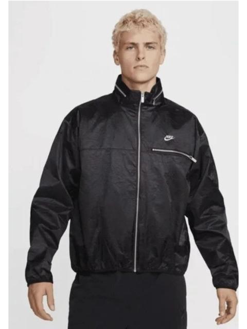 Nike Men’s Nike Solid Color Stand Collar Zipper Sport Black Jacke