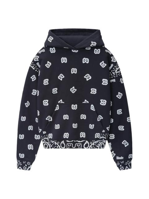 Rhude Bandana Print Hoodie "Black"