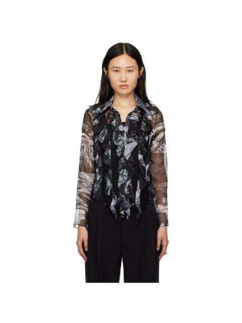 VERSACE JEANS COUTURE Black Print Blouse