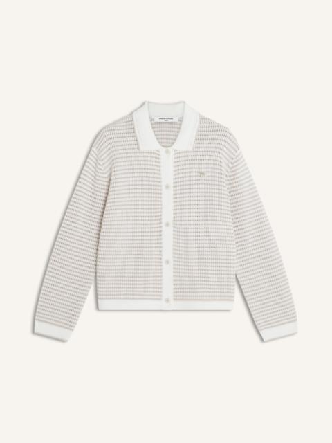 Maison Kitsuné LACE KNIT STRIPED CARDIGAN