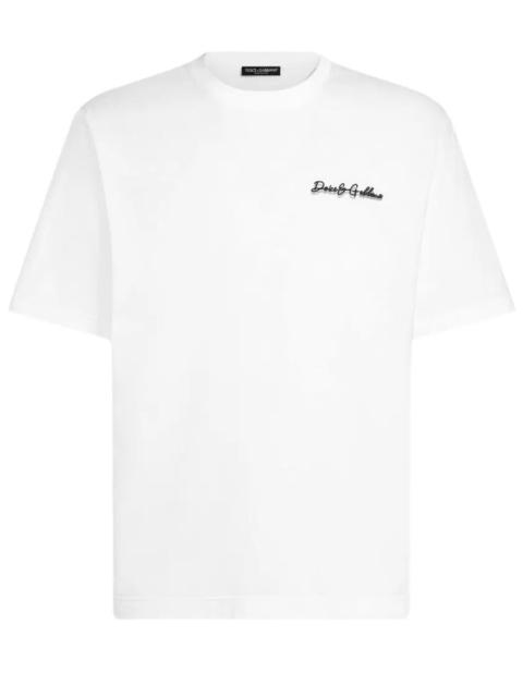 Dolce & Gabbana Dolce & Gabbana Men Cotton T-Shirt With Logo Embroidery