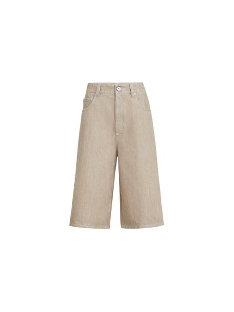 Brunello Cucinelli Brunello Cucinelli Denim Bermuda shorts in Beige at Nordstrom