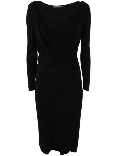 Other Designers Alberta Ferretti Women Long Sleeves V Neck Midi Dress