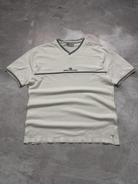 Other Designers Vintage 90s Sergio Tacchini Centre Logo T Shirt Tee V Neck