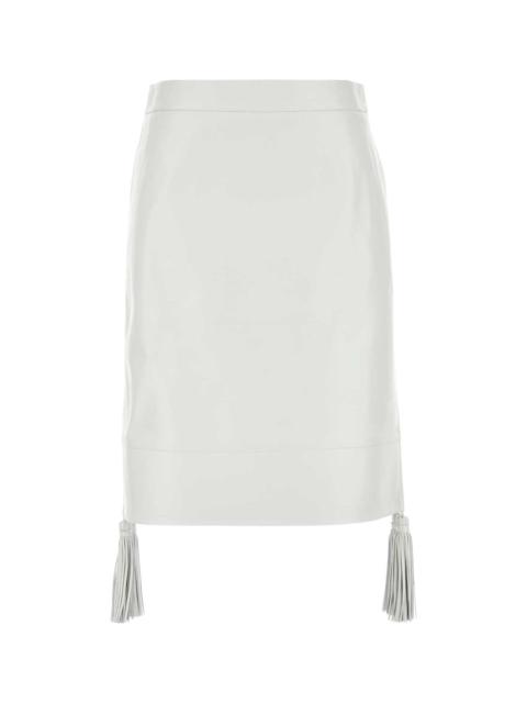 Bottega Veneta White Leather Skirt