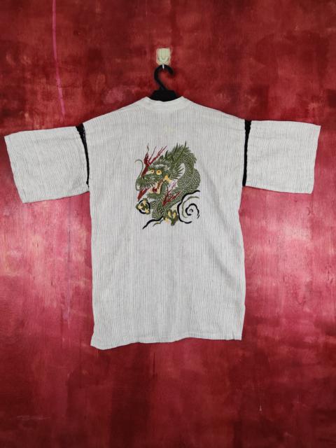 Other Designers Vintage - Japanese Brand White/Black Dragon Kimono #S686