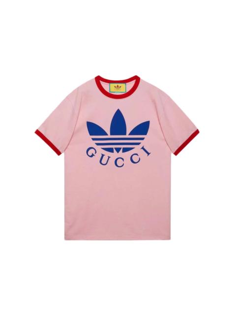 GUCCI Gucci x adidas Cotton Jersey T-Shirt Pink/Red