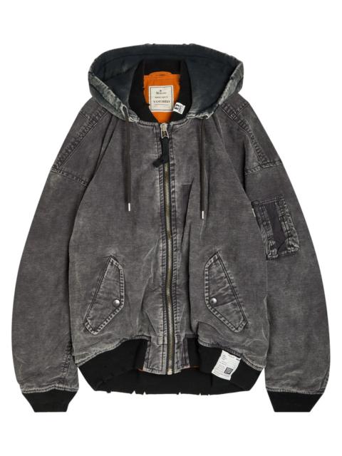 Maison MIHARAYASUHIRO Maison Mihara Yasuhiro Hooded Distressed Denim Bomber Jacket