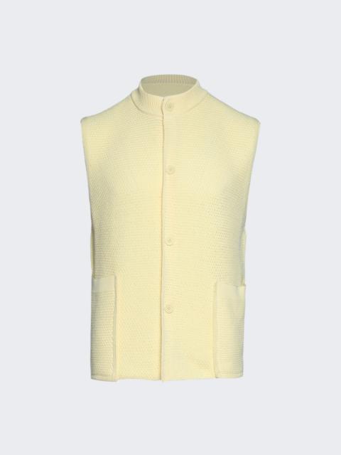 ISSEY MIYAKE Rustic Knit Vest Yellow