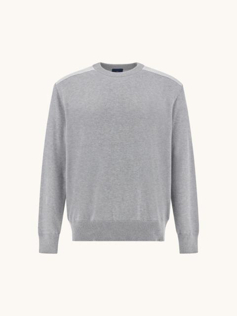 Paul & Shark CREW‑NECK SWEATER IN FRESCO COTTON WITH LINEN DETAILS