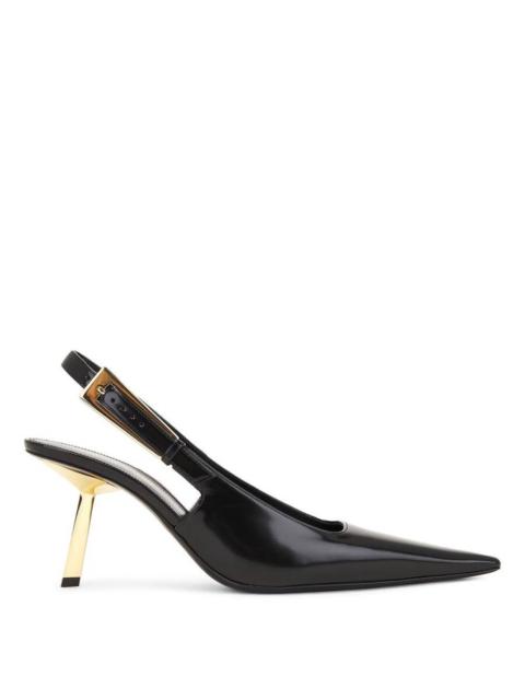 SAINT LAURENT Saint Laurent Lee 75 Leather Slingback Pumps