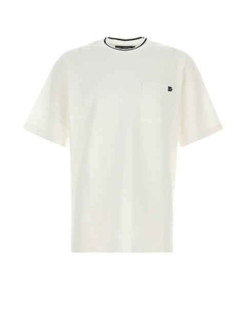 Dolce & Gabbana Dolce & Gabbana Men White Piquet T-Shirt