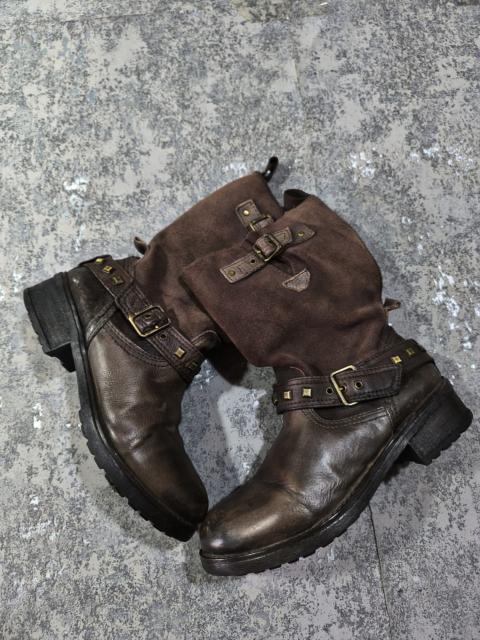 Hysteric Glamour vtg western studded belt strap brown real leather boots