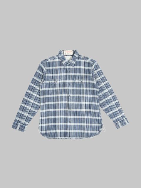 SUGAR CANE Sugar Cane Fiction Romance 5oz Indigo Check Work Shirt
