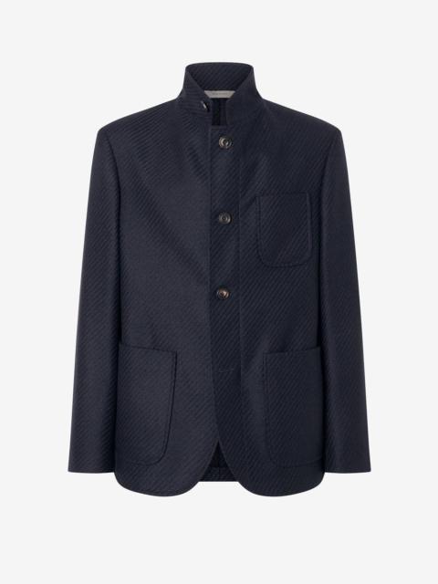 CORNELIANI Blue wool and cashmere jacket