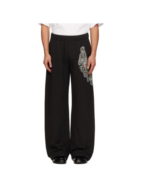 We11done Black Cross Chain Sweatpants