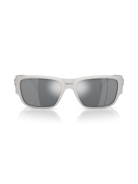 VERSACE Versace 56mm Square Sunglasses in Silver at Nordstrom