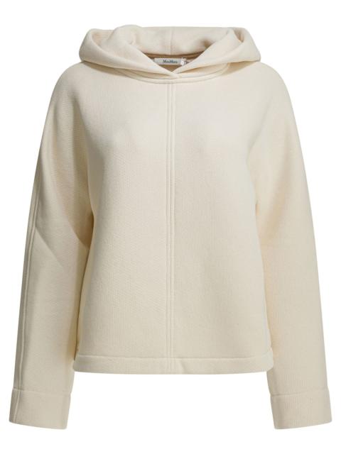 Other Designers Max Mara Pure Hooded Sweatshirt With Tone-on-tone Logo