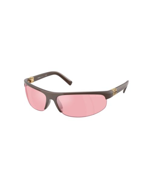 Miu Miu Miu Miu Pink Mirror Lilac Square Ladies Sunglasses MU A02S 14Y70J 70