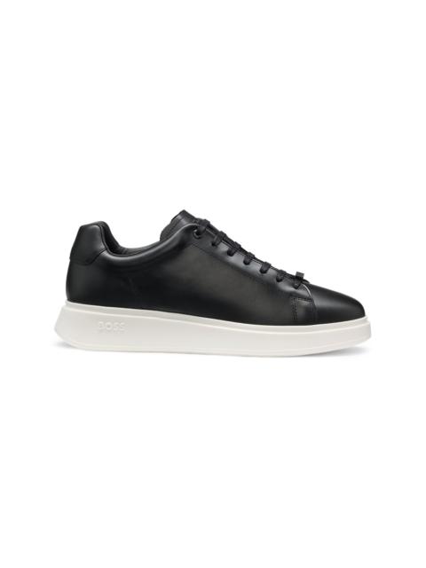 BOSS LEATHER TRAINERS WITH RUBBER OUTSOLE