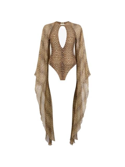 Roberto Cavalli Roberto Cavalli Long-sleeve Open-back Swimsuit