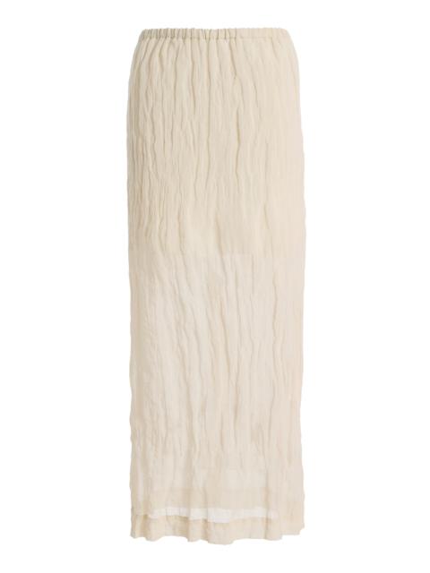 RÓHE Textured Cotton-Blend Maxi Skirt ivory