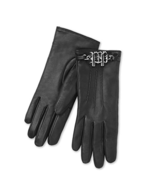 PHILIPP PLEIN logo-plaque nappa-leather gloves