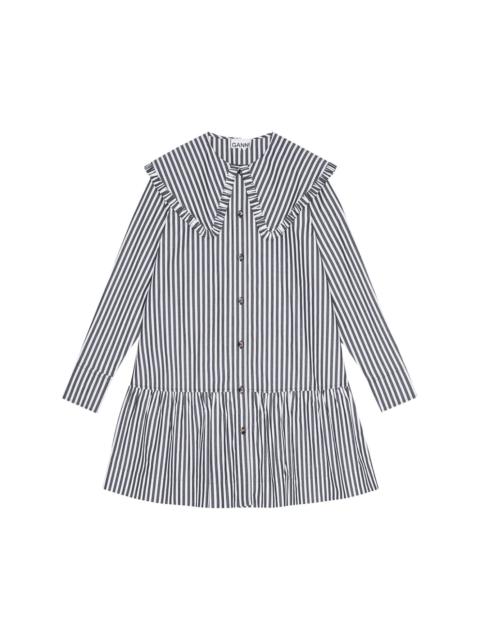 GANNI striped cotton shirt dress