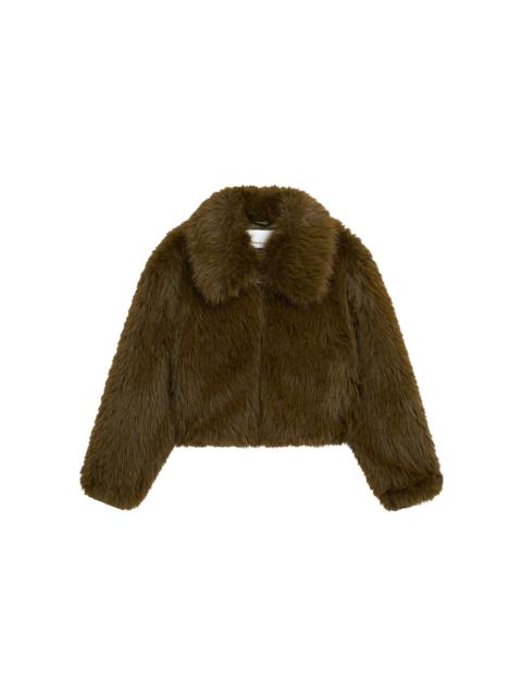 The Frankie Shop Hope Faux Fur Jacket green