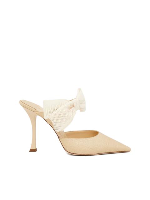 JIMMY CHOO 100mm Brook bow pointed mules
