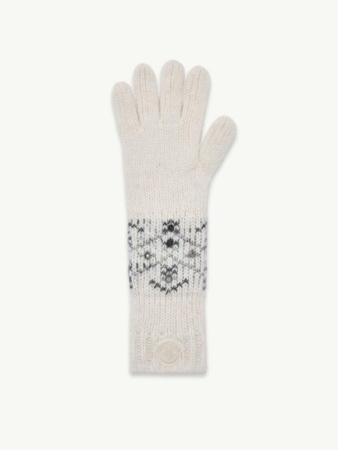 Moncler Crystal-Embroidered Alpaca & Wool Blend Gloves