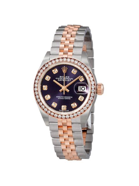 ROLEX Rolex Lady Datejust Aubergine Dial Diamond Automatic Watch 279381OBDJ