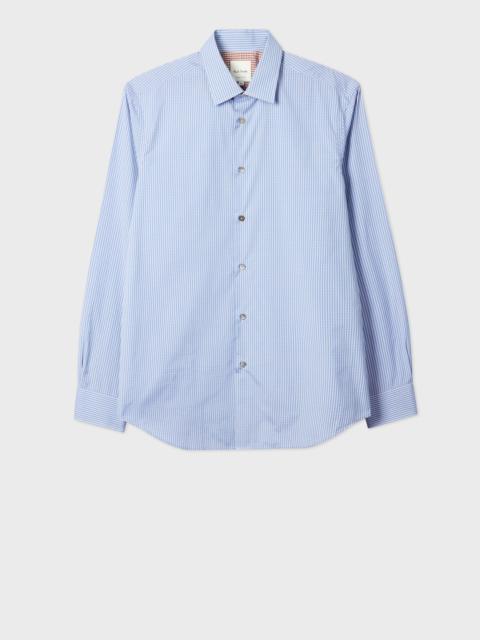 Paul Smith Tailored-Fit Blue and Lilac Gingham Shirt